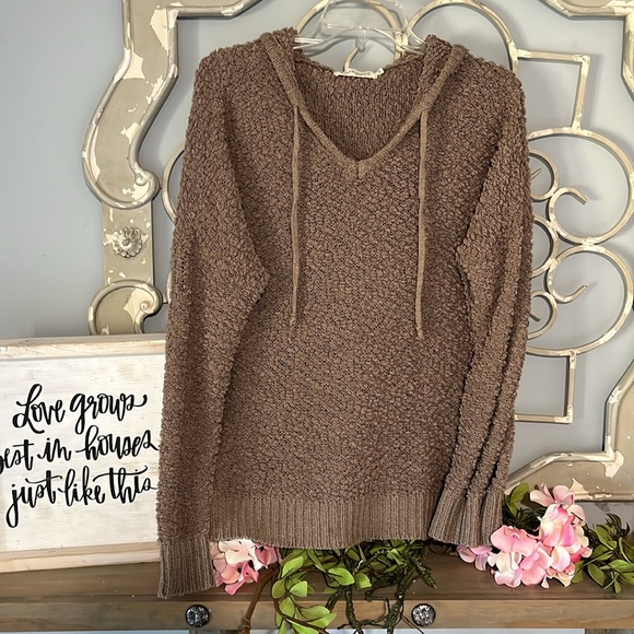 Chunky Brown Sweater B Original Boutique Roomy Comfy Womens Small Medium Hoodie - Picture 11 of 11
